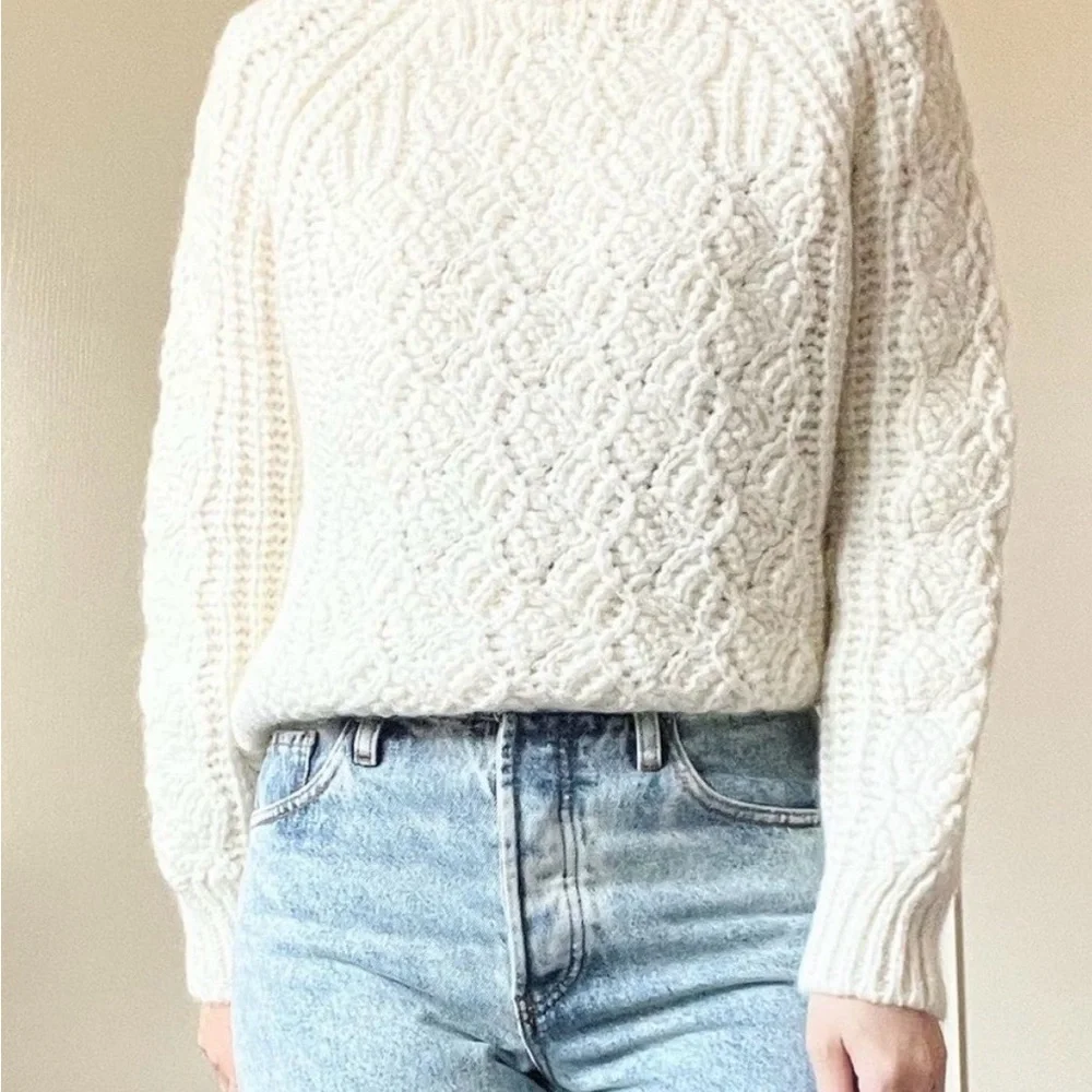 Sezane Finn Cream Textured Knit Sweater - Picture 2 of 9